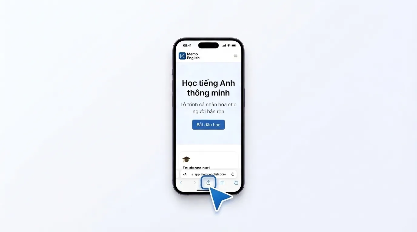 Nút Chia sẻ ở thanh công cụ dưới của Safari trên iPhone